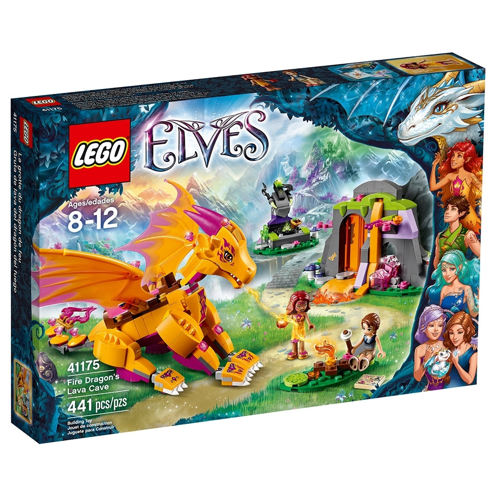 LEGO Elves 41175 Fire Dragon's Lava Cave, Pre-owned, Certified in