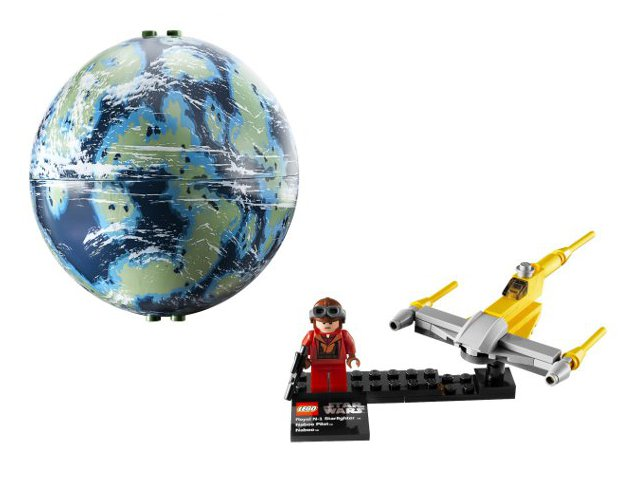 9674 LEGO Star Wars Naboo Starfighter & Naboo, NIB, Retired  NIB Retired  9674 Naboo Starfighter and pilot minifig display picture 1