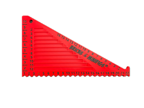 3D Printed 2-Color LEGO-Style Ruler 10 Pack Red