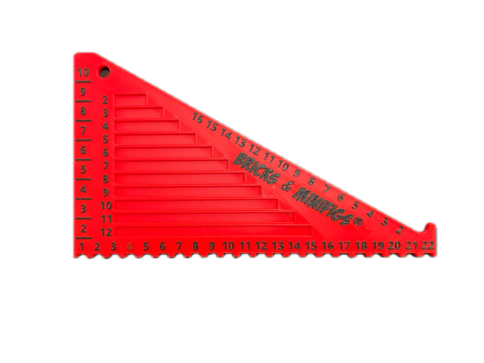 3D Printed 2-Color LEGO-Style Ruler Red