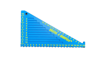 3D Printed 2-Color LEGO-Style Ruler 10 Pack Blue