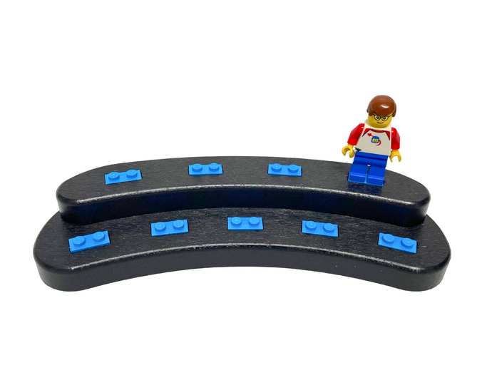 2-tier Crescent Minifigure Display Blue