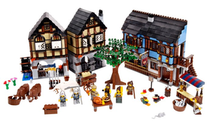 LEGO Castle 10193 Medieval Village Market, retired, certified in plain white box, used