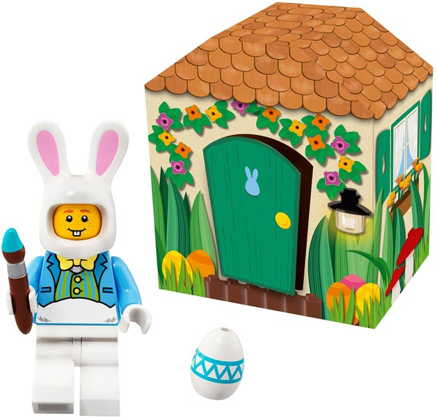 Iconic Easter Bunny Minifig and house NIB, Retired 2018