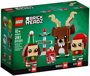 LEGO 40353 Brickeheadz Reindeer, Elf, & Elfie retired, certified