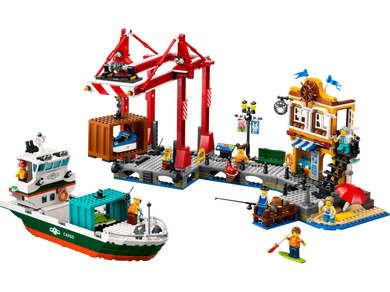 60422 Seaside Harbor with Cargo Ship