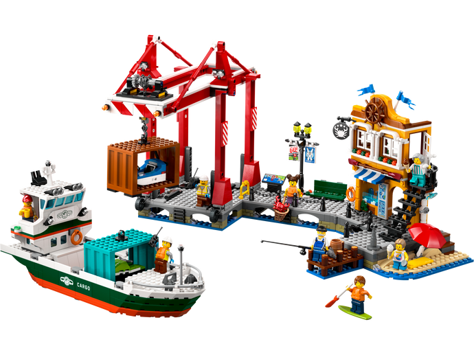 60422 Seaside Harbor with Cargo Ship