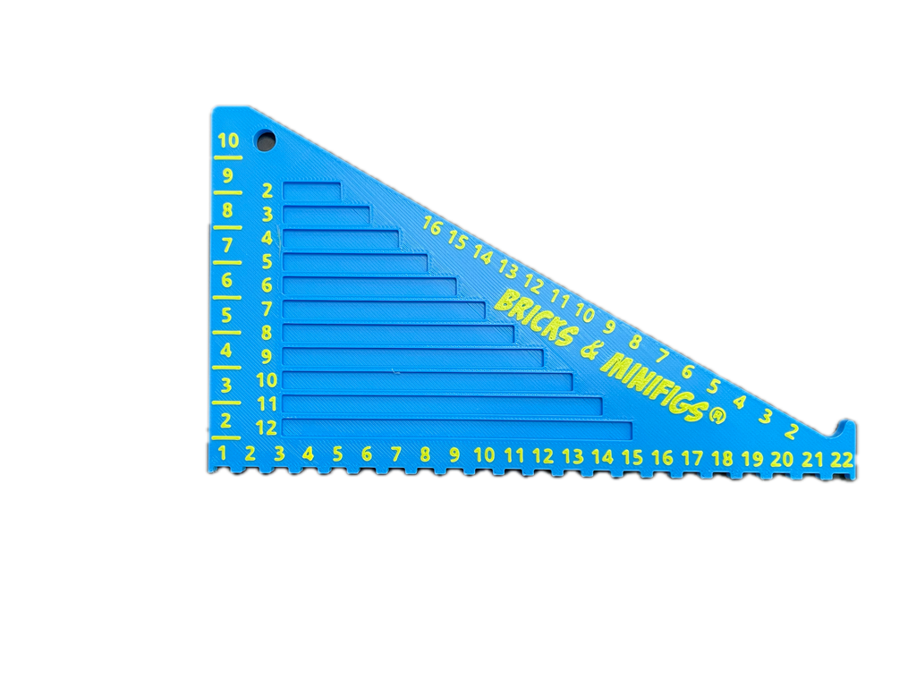 Triangle Ruler for LEGO® Remake of LEGO bb0342 but Blue with Yellow le ...