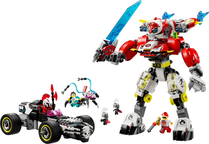 71497 LEGO® Cooper's Tiger Mech & Zero's Hot Rod Car