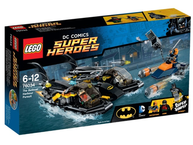 LEGO DC Comics Superheroes 76034 The Batboat Harbor Pursuit, NIB, Retired (Box Slightly Damaged)