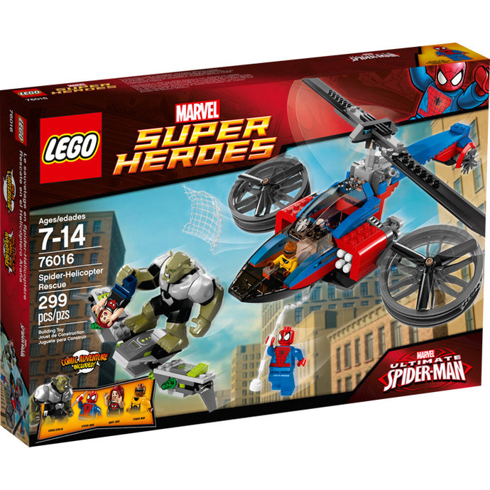 76016 Spider-Helicopter Rescue, Retired, New - Open Box (All Bags Sealed Inside)