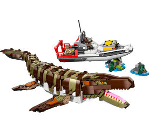 76974 Brick-Built Mosasaurus Boat Mission, Certified in white box, Pre-Owned