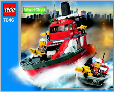LEGO World City 7046 Fire Command Craft, retired, certified in white box, used