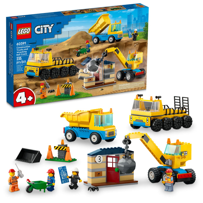 60391 Construction Trucks and Wrecking Ball Cr