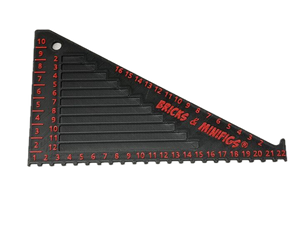 3D Printed 2-Color LEGO-Style Ruler 10 Pack Black w/red