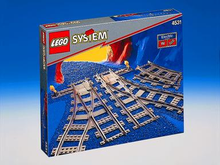 System 9v Train 2 switch Track + 2 curve pieces LEGO 4531 New In box Retired