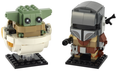 75317 The Mandalorian & the Child BrickHeadz, Retired, Certified in White Box, Pre-Owned