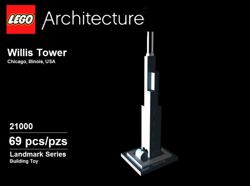 Lego Architecture Chicago's Willis Tower - LEGO 21000 Certified