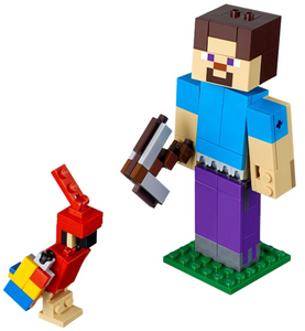 Minecraft Steve BigFig with Parrot - 21148 Used Certified in white box