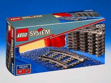 System 9v Train 2 switch Track + 2 curve pieces LEGO 4531 New In box Retired