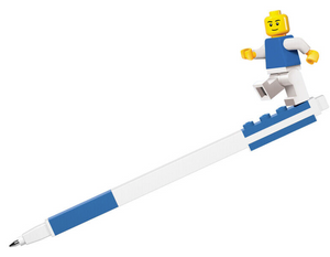 LEGO Blue GEL Pen Medium 0.7mm with Minifigure